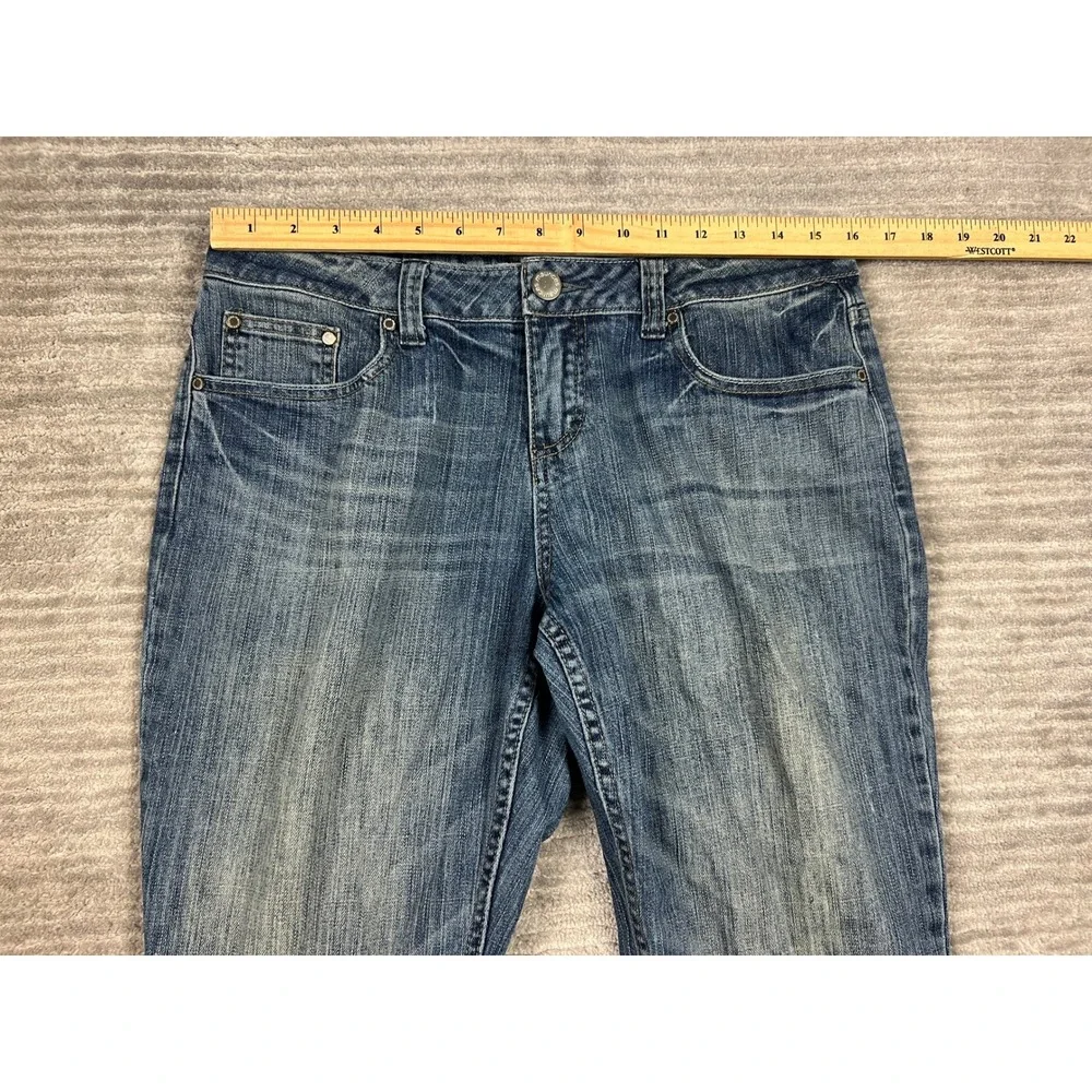 Maurices Jeans Women 7/8 Short Blue Taylor Boot Medium Wash Mid‎ Rise Bootcut